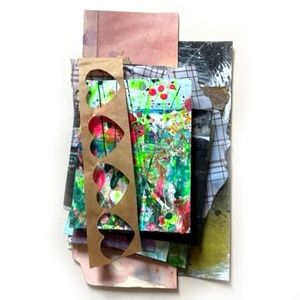 Junk Journal Pack  15+ Hand painted Pieces, Great for scrapbooking, collage